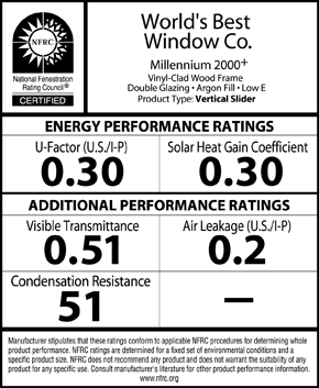 National Fenestration Ration Council window label