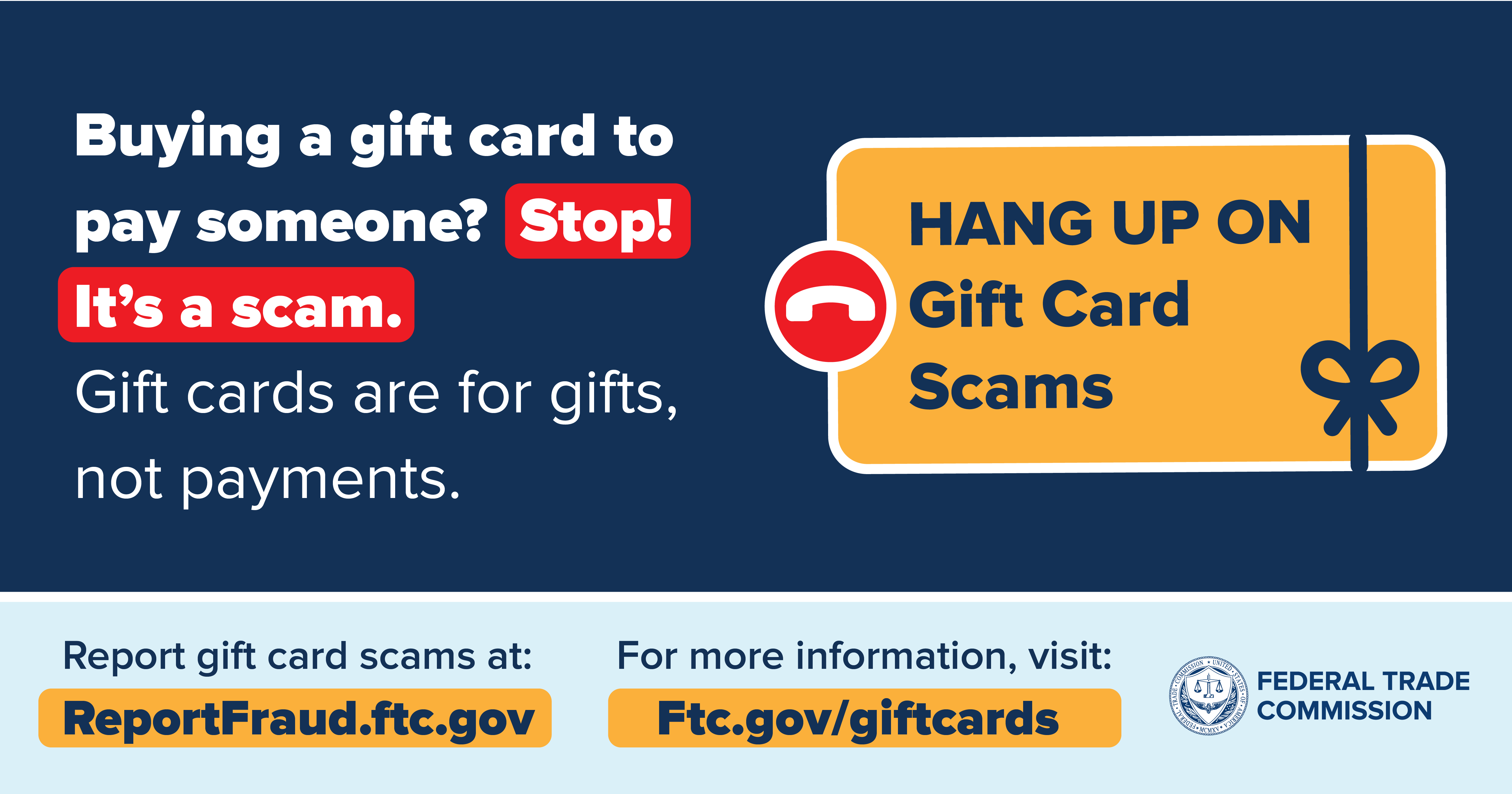 Stop Gift Card Scams Ftc Consumer Information