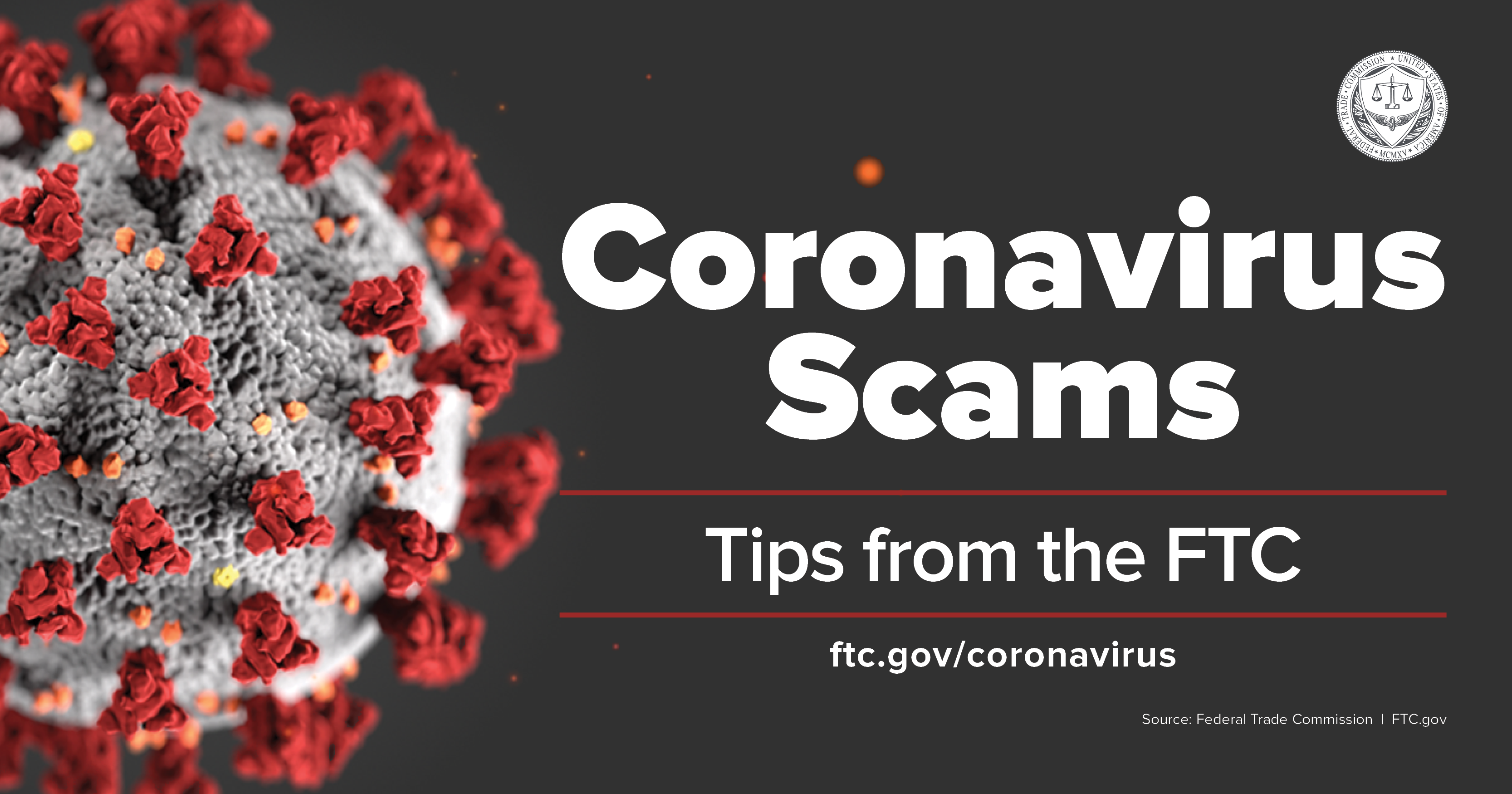 Coronavirus scams social media graphic