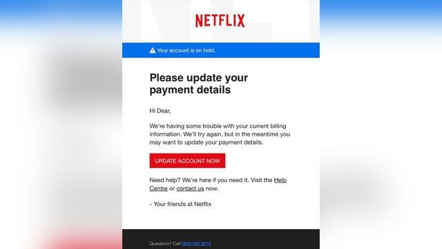 Netflix phishing email